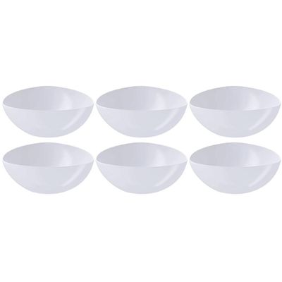 Kit 6 Saladeiras Triangulares Tigelas Plásticas 5L Brancas Essential Coza Pote Sobremesa Pipoca