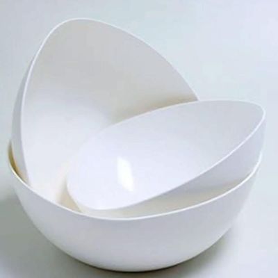 12 Saladeiras Tigelas Plásticas 5L Brancas Restaurantes Sobremesa Pipoca Triangulares Essential Coza