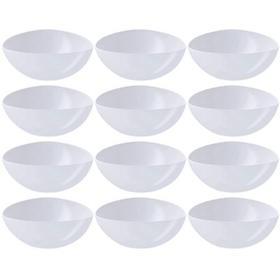 12 Saladeiras Tigelas Plásticas 5L Brancas Restaurantes Sobremesa Pipoca Triangulares Essential Coza