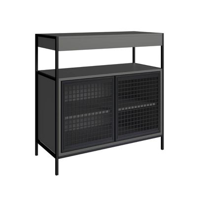 Gabinete de Banheiro 80cm  com 2 Portas P1038 Preto/Grafite sem Cuba