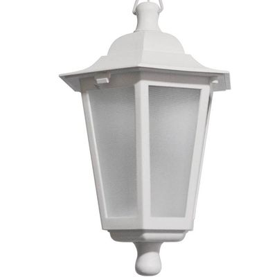 Pendente Colonial Externo Branco Luminária de Teto Lustre Clássico Lente Fosca Dital Grega