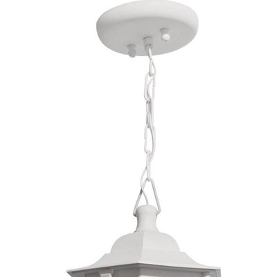 Pendente Colonial Externo Branco Luminária de Teto Lustre Clássico Lente Fosca Dital Grega