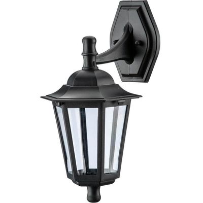 Luminária de Parede Preta em Polipropileno Arandela Colonial Clássica Lente Transparente Dital
