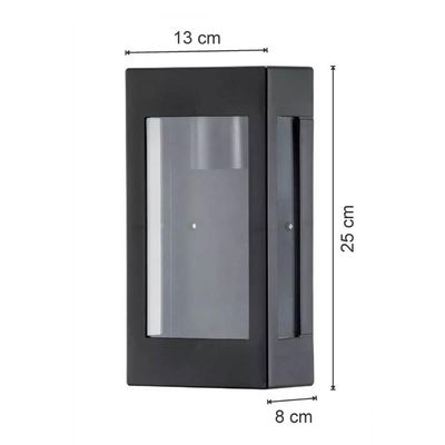 Arandela Prime Preta Termoplástica Luminária Parede Lâmpada E27 Bivolt Dital