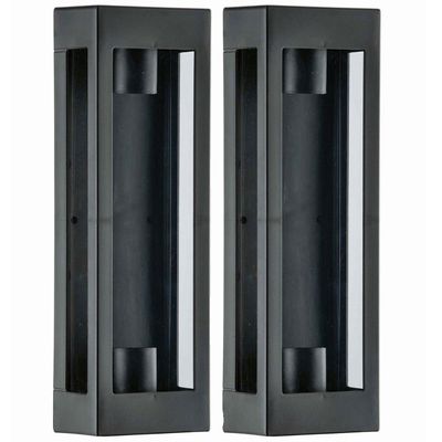 Kit 2 Arandelas Pretas Prime 2 Lâmpadas E27 Dital 13x8x40cm Interno Externo