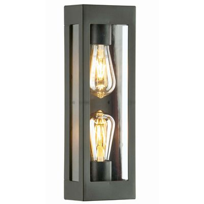Kit 6 Arandelas Pretas Prime 13x8x40cm 2 Lâmpadas E27 Dital Luminárias Externas Internas