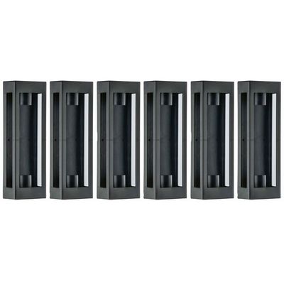 Kit 6 Arandelas Pretas Prime 13x8x40cm 2 Lâmpadas E27 Dital Luminárias Externas Internas