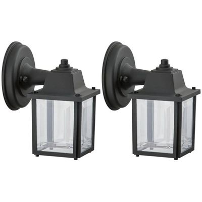 Kit 2 Arandelas Vintage Pretas Luminária Externa Parede Jardim E27 20w Dital