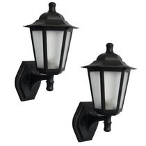 Kit 2 Arandelas Coloniais Luminárias de Parede Pretas Retrô Muro Fachada Jardim