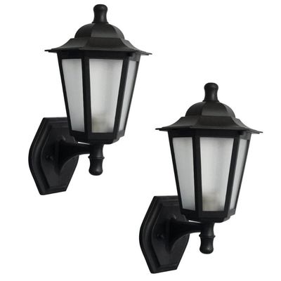 Kit 2 Arandelas Coloniais Luminárias de Parede Pretas Retrô Muro Fachada Jardim