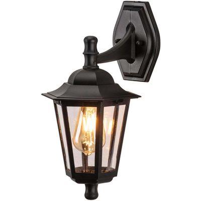 Kit 6 Luminárias Arandelas Pretas de Parede Dital 8x24x37cm Bivolt Lâmpada E27 Bivolt