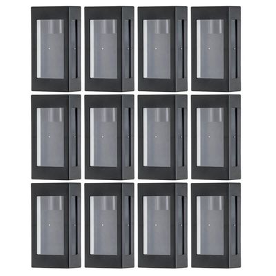 Kit 12 Luminárias de Parede Arandelas Externas Prime Pretas