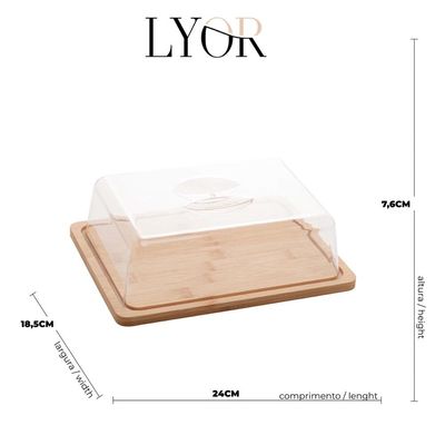 Conjunto Café da Manhã Manteigueira Queijeira Prato Porta Queijo Tampa Plástica Lyor