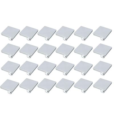 Kit 24 Puxadores Aspen Cromados de Armários Gavetas Ponto Quadrados Torralba