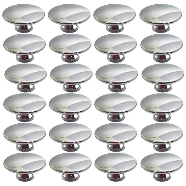 Kit 24 Puxadores para Móveis Cromados Ponto 5x2,5cm Torralba Tucson Redondos