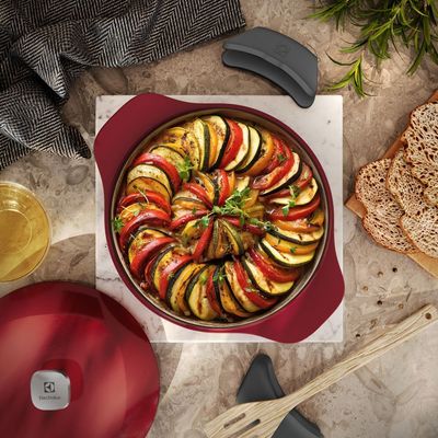 Panela de Ferro Fundido Esmaltado Caçarola Electrolux Expert 24cm Vermelha