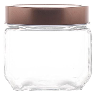 Kit 2 Potes Porta Mantimentos Rose Gold com Tampa 800ml Lyor