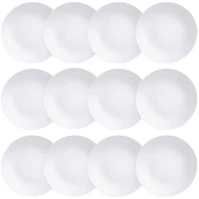 12 Pratos Rasos Porcelana Branca 25cm Tramontina Leonora Restaurante Eventos Mesa Posta
