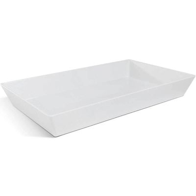 Kit 5 Travessas Melamina Brancas 53x32cm Restaurante Buffet Servir Salada Massa Carne