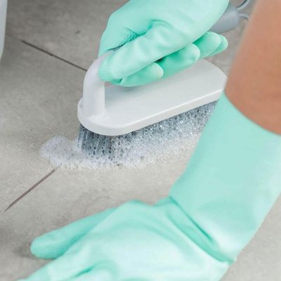 Kit 5 Escovas para Lavar Piso Calçado Roupa Escovão Anatômico Flow Bege Cerdas Resistentes