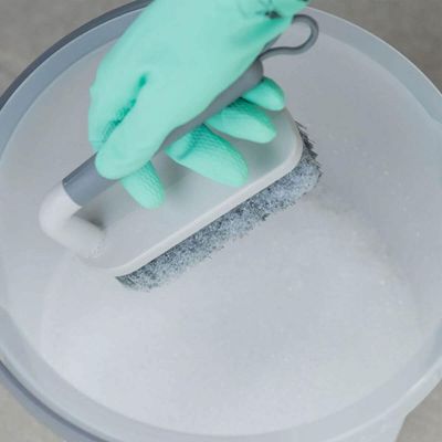 Kit 5 Escovas para Lavar Piso Calçado Roupa Escovão Anatômico Flow Bege Cerdas Resistentes