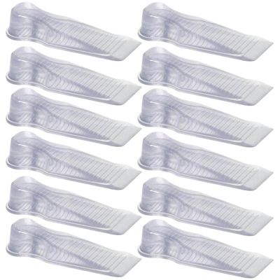Kit 12 Aparadores Travas de Portas 11x3,5x2cm Calço Chão Cinquetti PVC Transparente