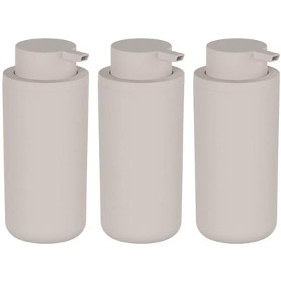 Kit 3 Dispenser de Parede 500ml Sabonete Liquido Shampoo Banheiro Hotel Bege