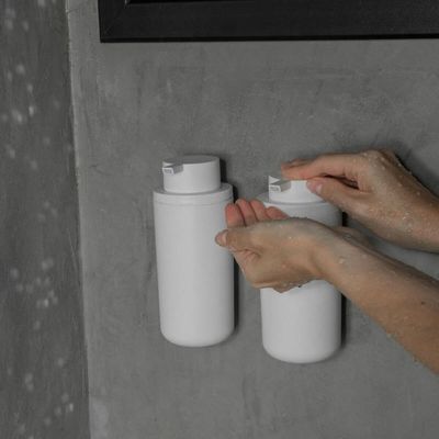 Kit 3 Dispenser de Parede 500ml Sabonete Liquido Shampoo Banheiro Hotel Bege