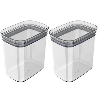 Kit 2 Potes Herméticos 1,5L Porta Mantimentos Plástico Ou Tr
