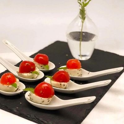 Kit 60 Colheres Finger Food 20ml Porcelana Branca Lyor Degustação Entrada Couvert