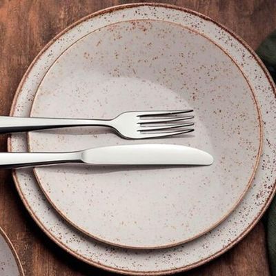 Jogo 12 Pratos Rústicos de Porcelana 25cm Marrom Tramontina Decorado Mesa Posta