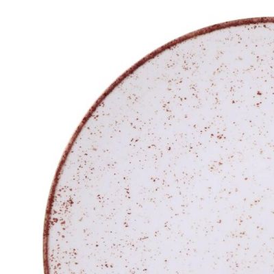 Jogo 12 Pratos Rústicos de Porcelana 25cm Marrom Tramontina Decorado Mesa Posta