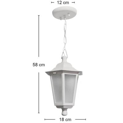 Conjunto 6 Pendentes de Teto Brancos 58cm Luminárias Gregas Dital Bivolt Lente Fosca