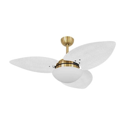 Ventilador De Teto Dormamu Dourado 3 Pás Palmae Branco 220V 220V
