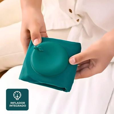 Travesseiro Almofada De Viagem Inflável E Portátil - Verde
