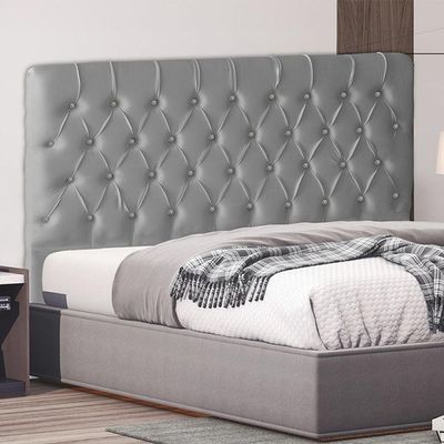 Cabeceira De Cama Box Estrela Queen 160 Cm Suede Botão Cristal Prata Do Lar Móveis E Decoração