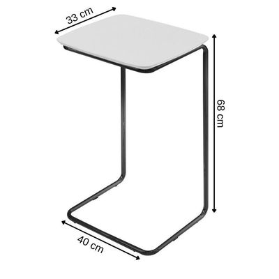 Mesa De Apoio Slim Off White Em Metal Preto