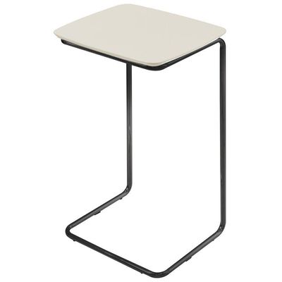 Mesa De Apoio Slim Off White Em Metal Preto