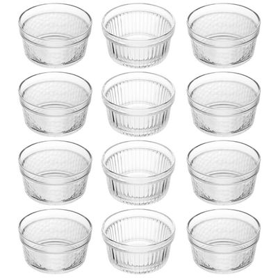 12 Ramequins de Vidro 150ml Sobremesas Molheiras Lyor Suflês Molhos Porções Individuais