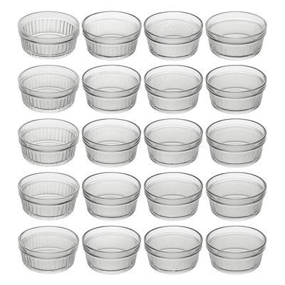 24 Ramequins de Vidro Molheiras 150ml Lyor Molhos Sobremesas Temperos Suflês