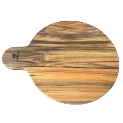 Petisqueira Teca para Frios Queijos Carnes 23cm Cabo Servir Aperitivos Tábua