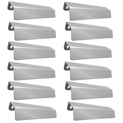 Kit 12 Puxadores Alça Sobrepor para Móveis Níquel Escovado 128mm Armários Gavetas Torralba PV22