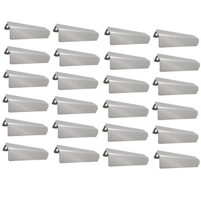 Kit 24 Puxadores Alça Sobrepor Níquel Escovado 128mm Armários Gavetas Torralba Móveis