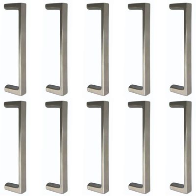 Kit 10 Puxadores Retos 96mm Níquel Escovado Móveis Oeiras Torralba Armários Gavetas