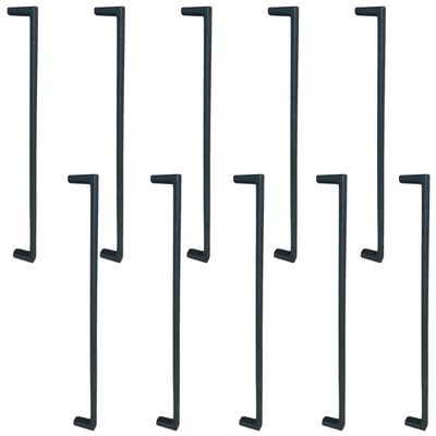 Kit 10 Puxadores Retos Alças para Móveis 256mm Preto Fosco Armários Guarda-Roupas Oeiras Torralba Zamac