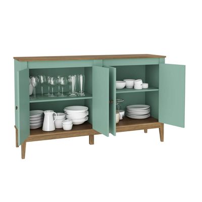 Buffet Aparador Colonial com 4 Portas 149x41x90cm MDP Mel Oliva MB1014 Movelbento