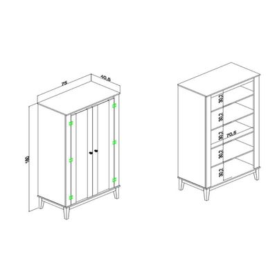 Cristaleira Colonial com 2 Portas de Vidro MDP Mel Oliva MB 1019 Movelbento