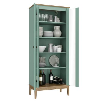 Cristaleira Colonial com 2 Portas de Vidro MDP Mel Oliva MB 1019 Movelbento