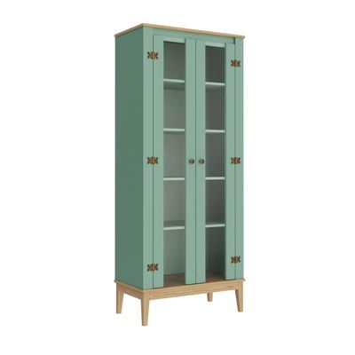 Cristaleira Colonial com 2 Portas de Vidro MDP Mel Oliva MB 1019 Movelbento