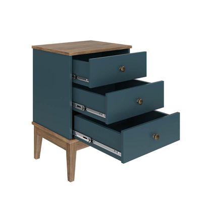 Mesa de Cabeceira Colonial com 3 Gavetas MDP Mel Petroleo MB 1021 Movelbento